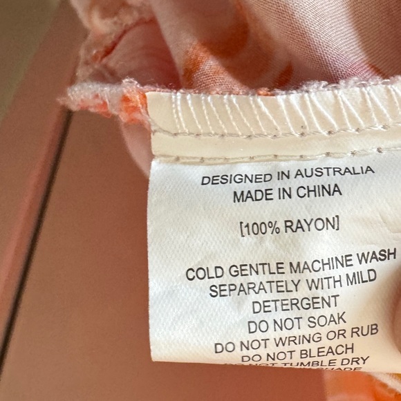 Abel the Label Flower Bomb Pink Orange Tropical Floral High Lo Maxi Dress M - Picture 14 of 14